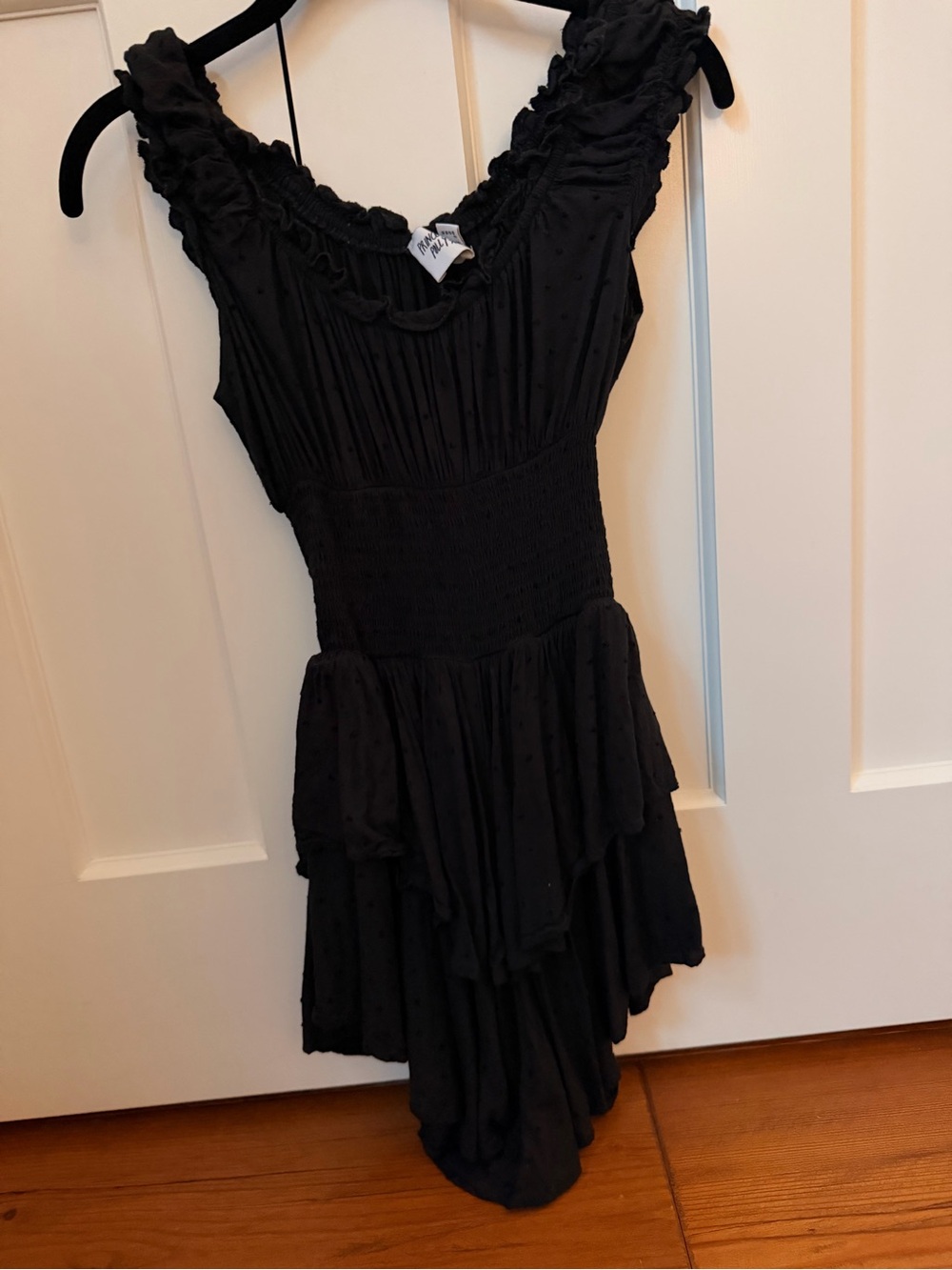 Princess Polly Black Off-Shoulder Ruffle Romper - Picture 2 of 3